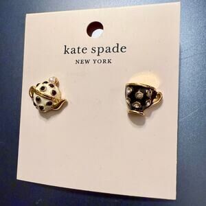 NWT Kate Spade Tea Time Cup and Teapot Stud Earrings